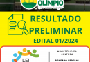 RESULTADO PRELIMINAR – EDITAL 01/2024 | LEI PAULO GUSTAVO (ERRATA)