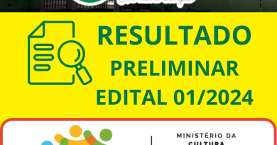 RESULTADO PRELIMINAR – SELEÇÃO LEI PAULO GUSTAVO